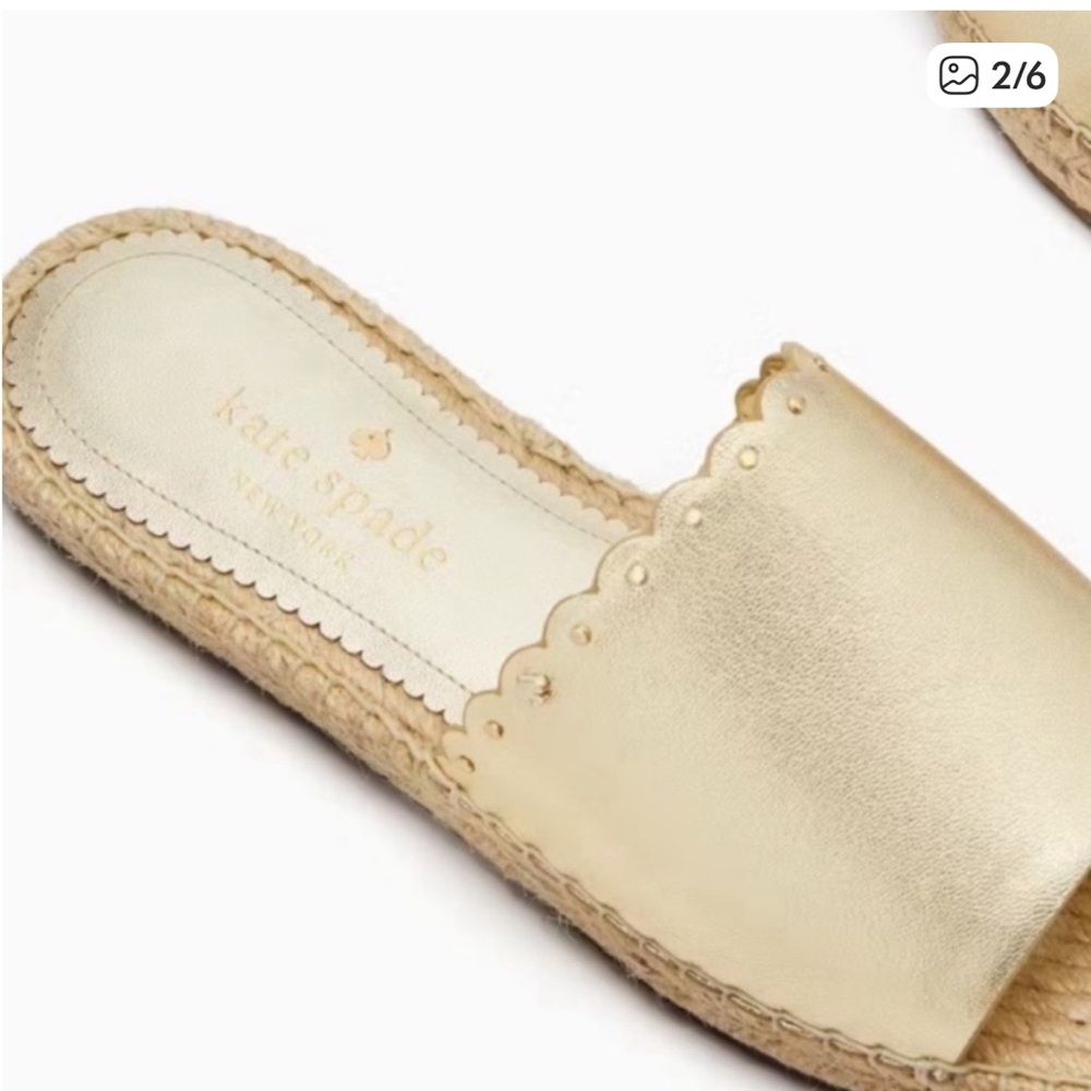 NWT! KATE SPADE METALLIC SLIDES
